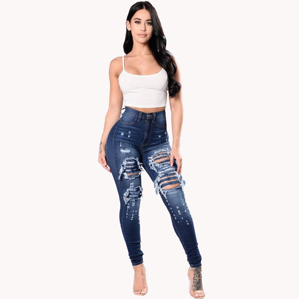 Chelsea – Distressed Women's Jeans with Wash