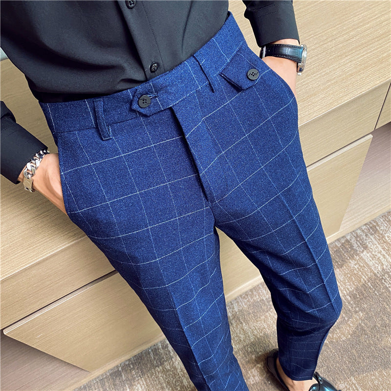 Ben – Elegant Slim-Fit Men's Pants with British Check Pattern