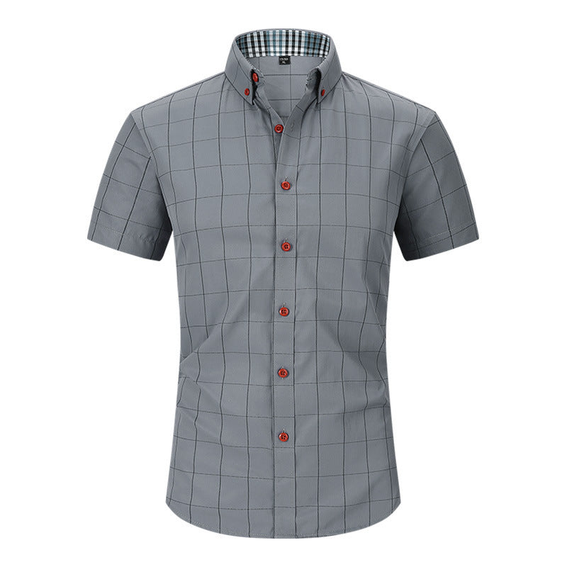 Steve – Plaid Short-Sleeve Shirt with Anti-Wrinkle Features