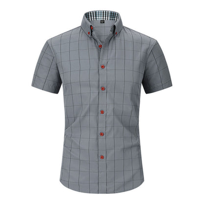 Steve – Plaid Short-Sleeve Shirt with Anti-Wrinkle Features