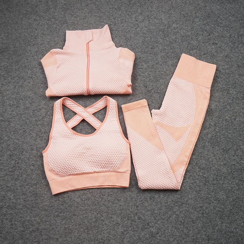 Caroline – Three-Piece Stretch Yoga Fitness Suit