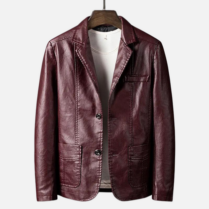 Ryan – Vegan Leather Jacket with Two Buttons