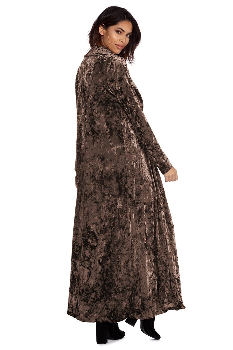 Shannon – Long Women's Velvet Coat for Autumn