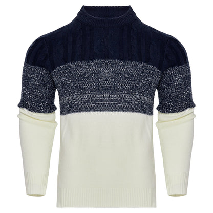 Giles – Casual Color Block Cable Knit Sweater