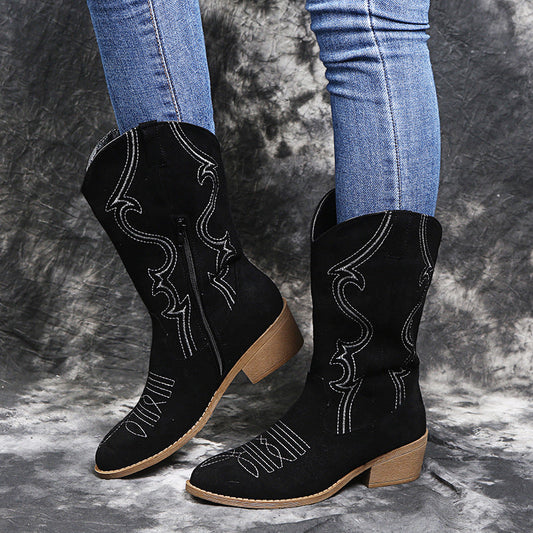 Vanessa – Large Women's Boots with Low Heel