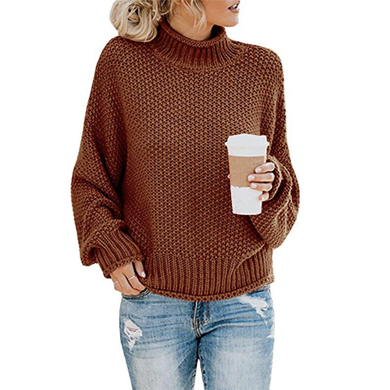 Denise – Women's Sweater with Thick Wool Turtleneck