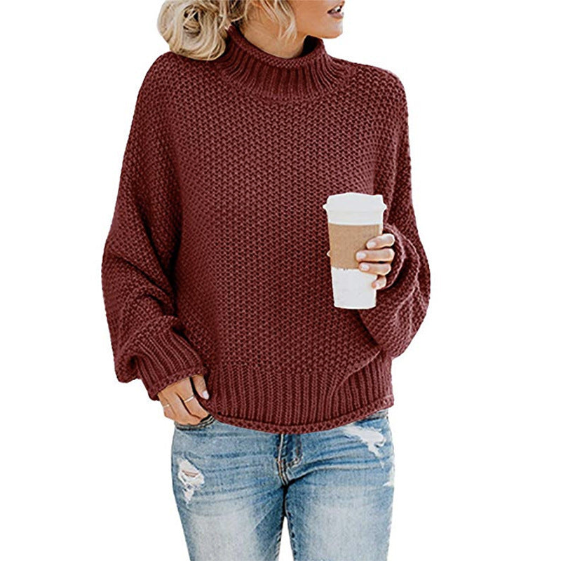 Denise – Women's Sweater with Thick Wool Turtleneck