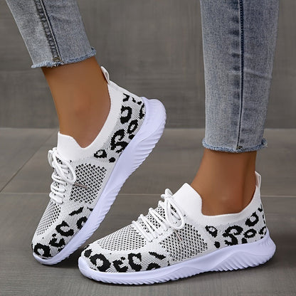 Abigail – Leopard Print Lace-Up Sneakers for Women