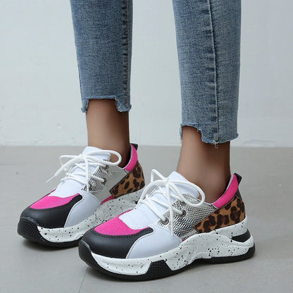 Kelly – Women's Leopard Print Sneakers with Laces