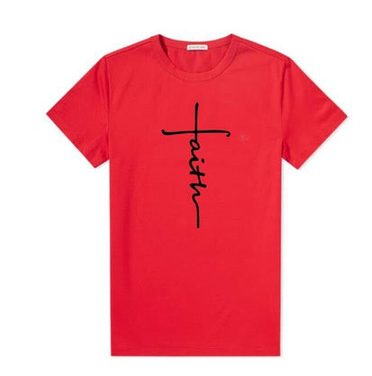 Linda – Women's Cotton T-Shirt with Cross Motif