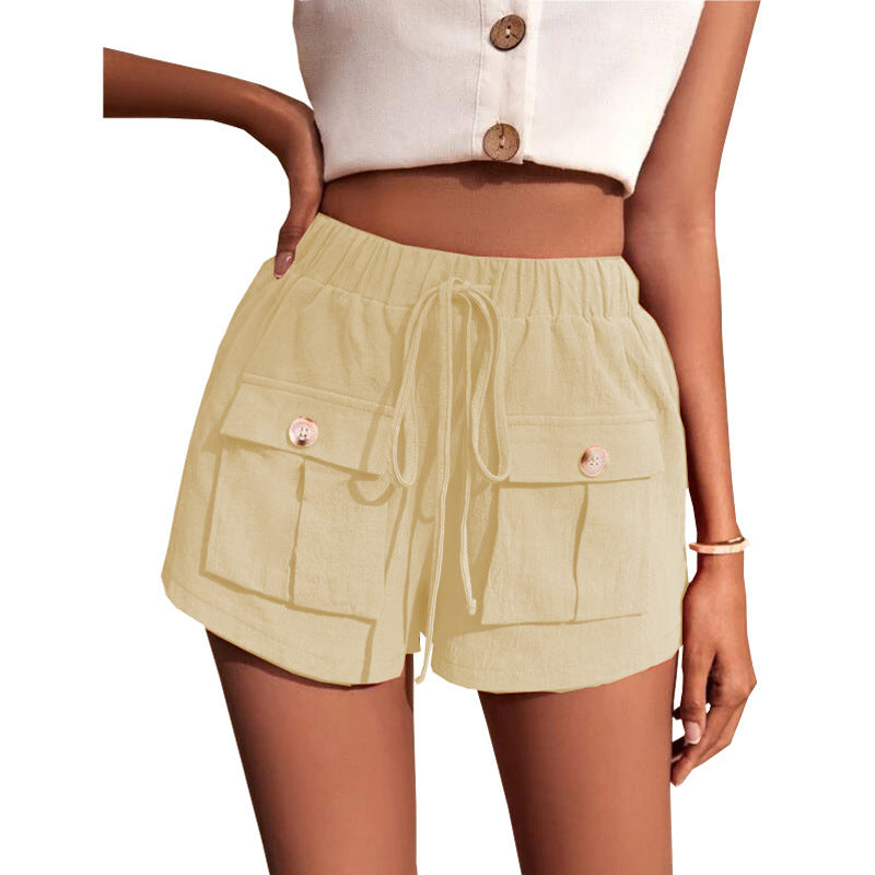 Kathleen – Comfortable Cargo Shorts with Pocket and Relaxed Drawstring for Summer