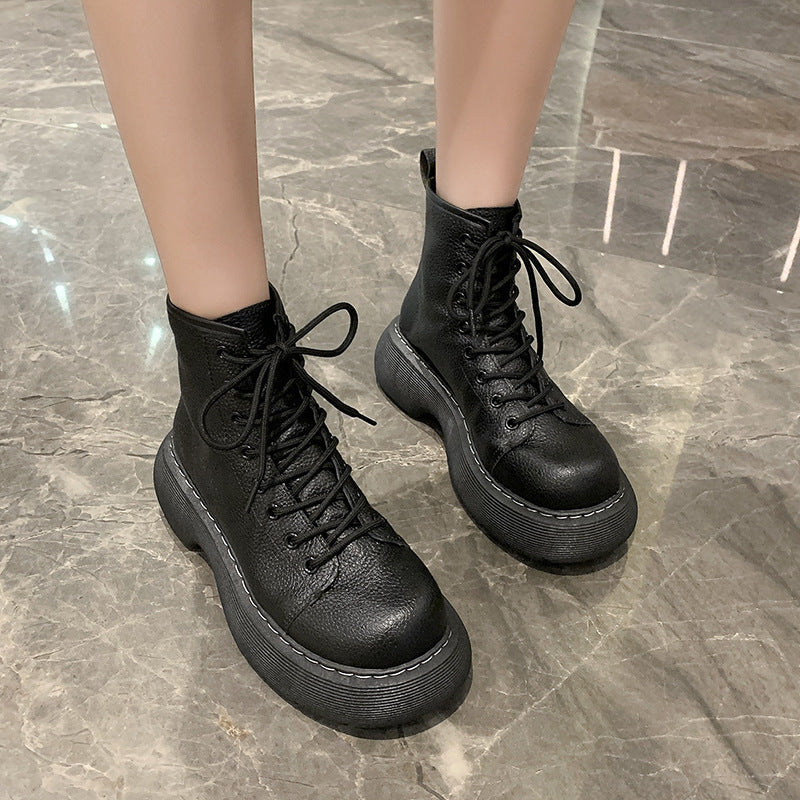 Dawn – Fashionable Vegan Leather Lace-Up Boots