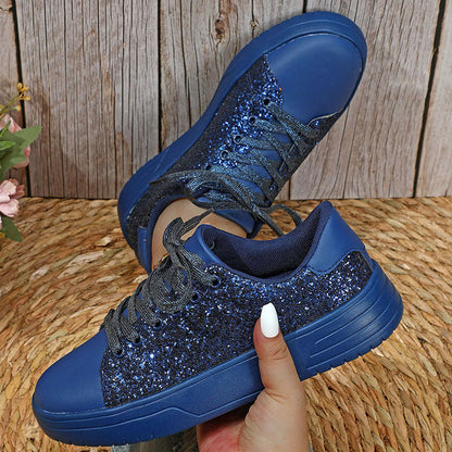 Sara – Glittery Women's Sneakers with Thick Sole