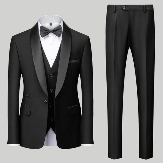 Rhys – Three-Piece Men's Suit with Unique Collar