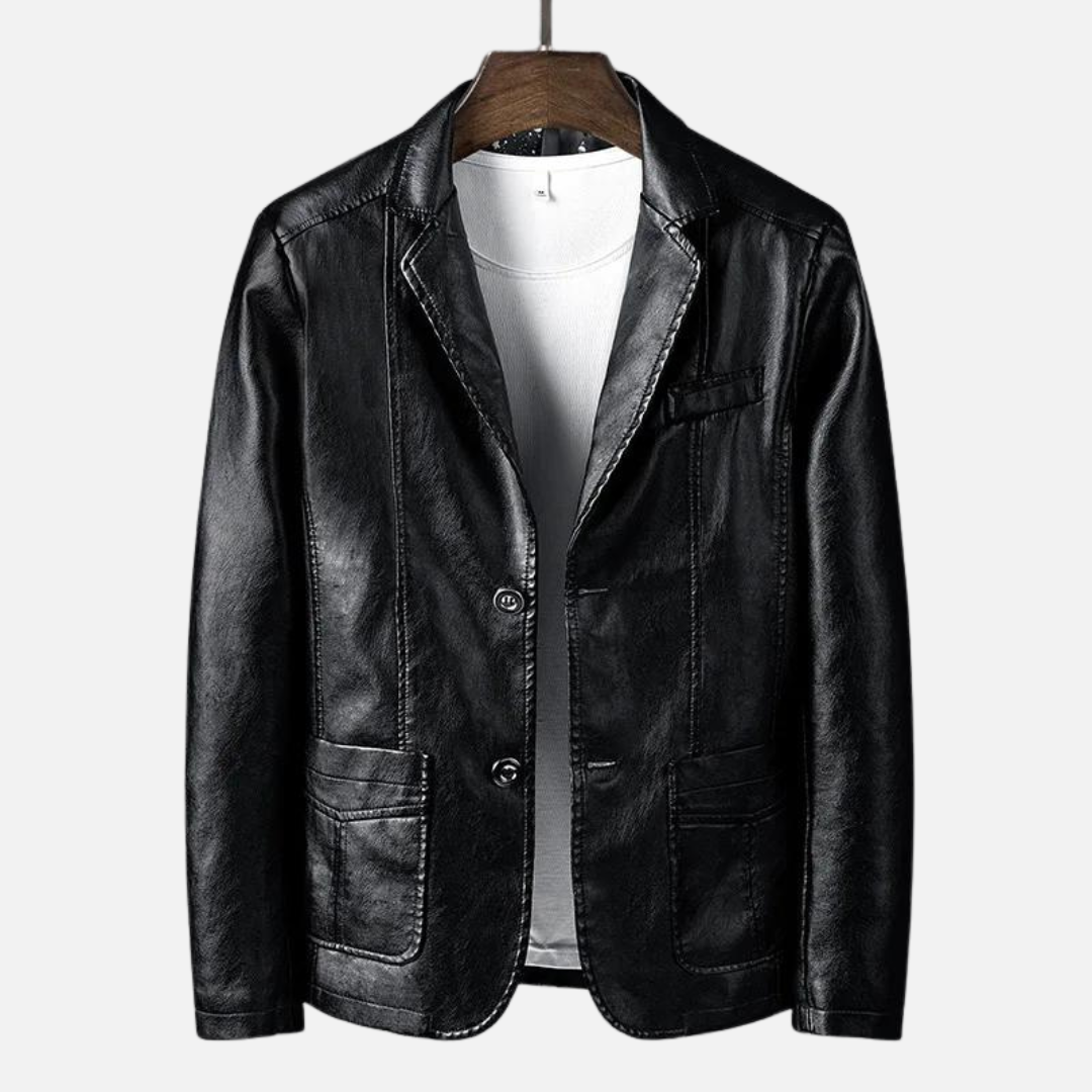 Ryan – Vegan Leather Jacket with Two Buttons