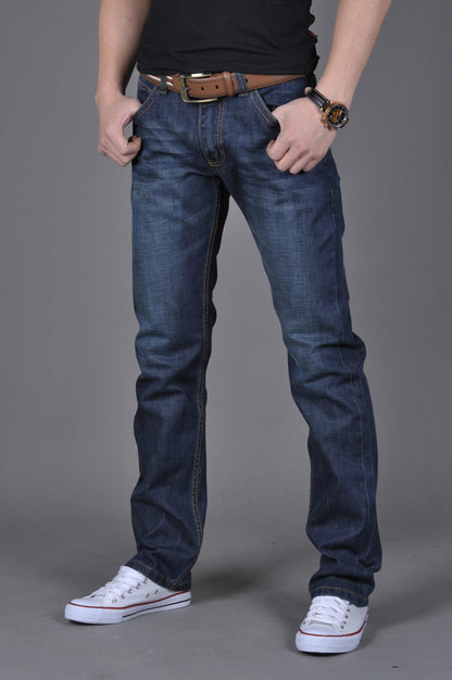 James – Straight Slim-Fit Men's Jeans in Dark Blue