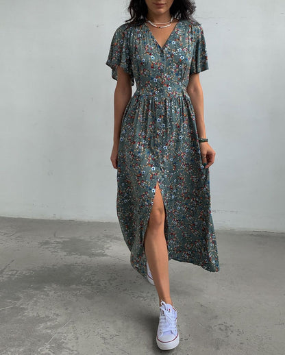 Samantha – Floral Tunic Dress with Slit