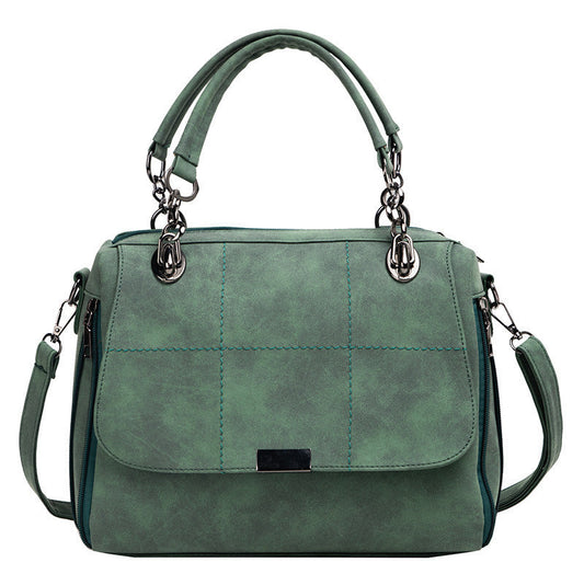 Julie – Large Shoulder Bag in Premium Vegan Leather Matcha Green