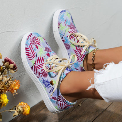 Vanessa – Women's Canvas Shoes with Leaf Print