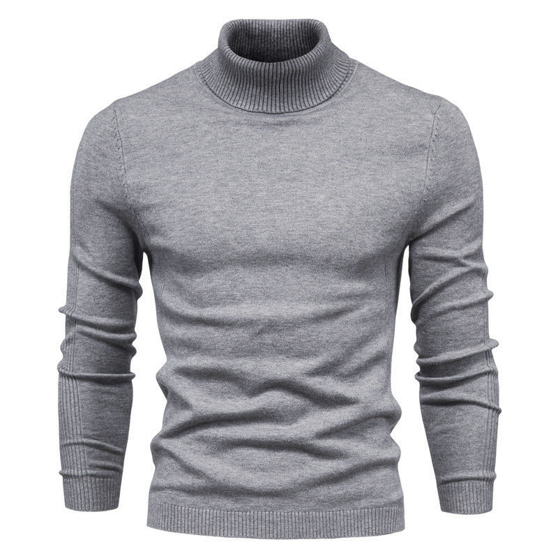 Owen – Slim Fit Sweater with Stand Collar in Solid Design