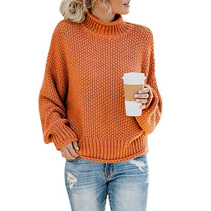 Denise – Women's Sweater with Thick Wool Turtleneck