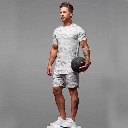 Ken – Two-Piece Men's Short-Sleeve Fitness Camouflage Sport Set