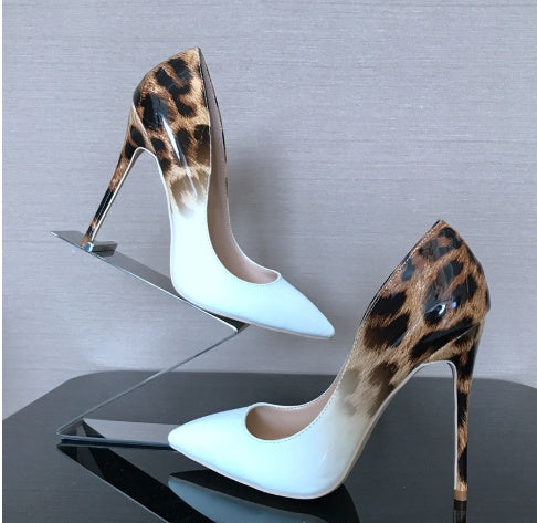 Donna – Elegant Women's High Heels with Leopard Print