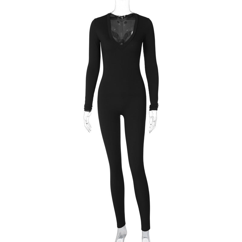 Vanessa – Slim Fit Sporty Jumpsuit with Long Sleeves