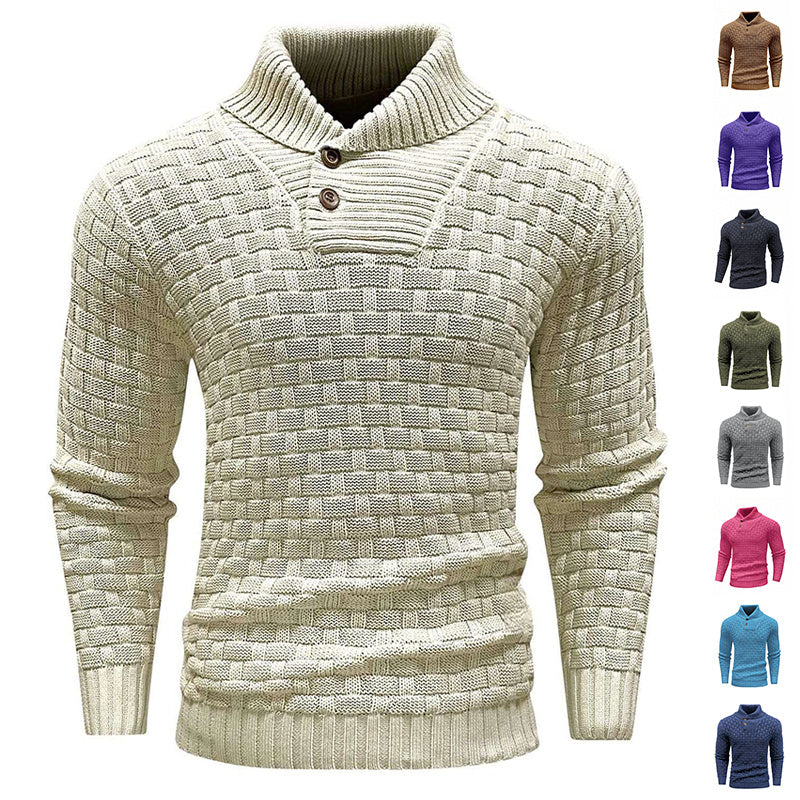 Francis – Slim Fit Men's Turtleneck Sweater with Button Design