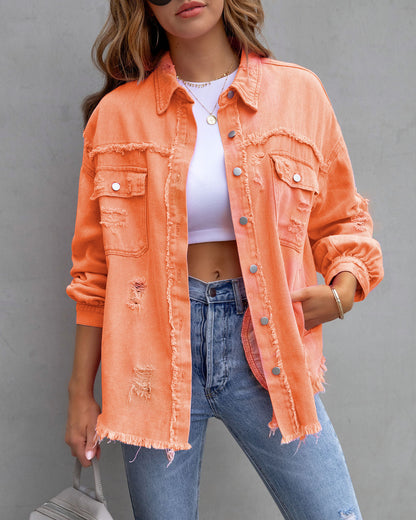 Shannon – Casual Ripped Shirt Jacket for Women