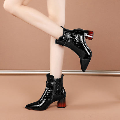 Christina – Fashionable High-Heel Ankle Boots with Warm Lining