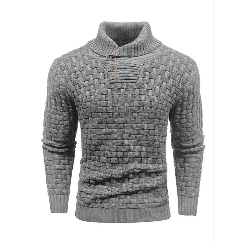 Francis – Slim Fit Men's Turtleneck Sweater with Button Design