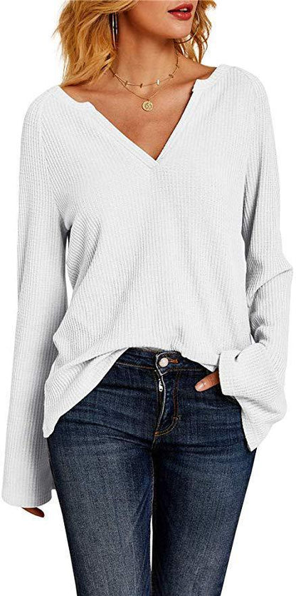 Sophie – Women's T-Shirt with Bell Sleeves and V-Neck