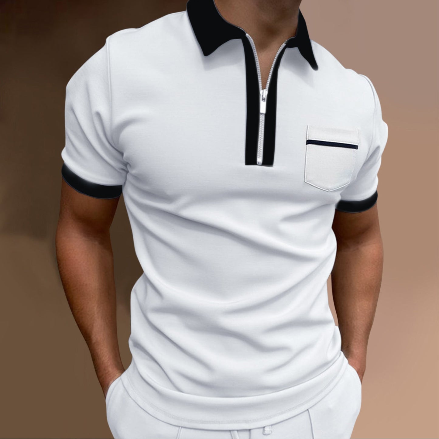 Simon – Fashionable Men's Polo Shirt with Lapel Collar and Slim Fit