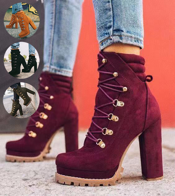 Jessica – Fashionable Ankle Boots with Round Toe and Laces