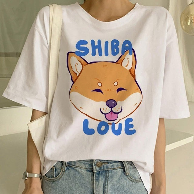 Danielle – Trendy Shiba Inu Crew Neck T-Shirt