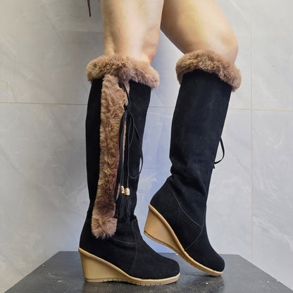 Amy – Women's Wedge Boots with Plush