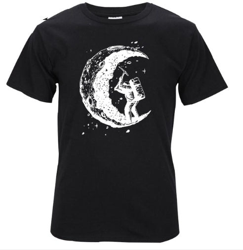 Isaac – Casual T-Shirt with Moon Print