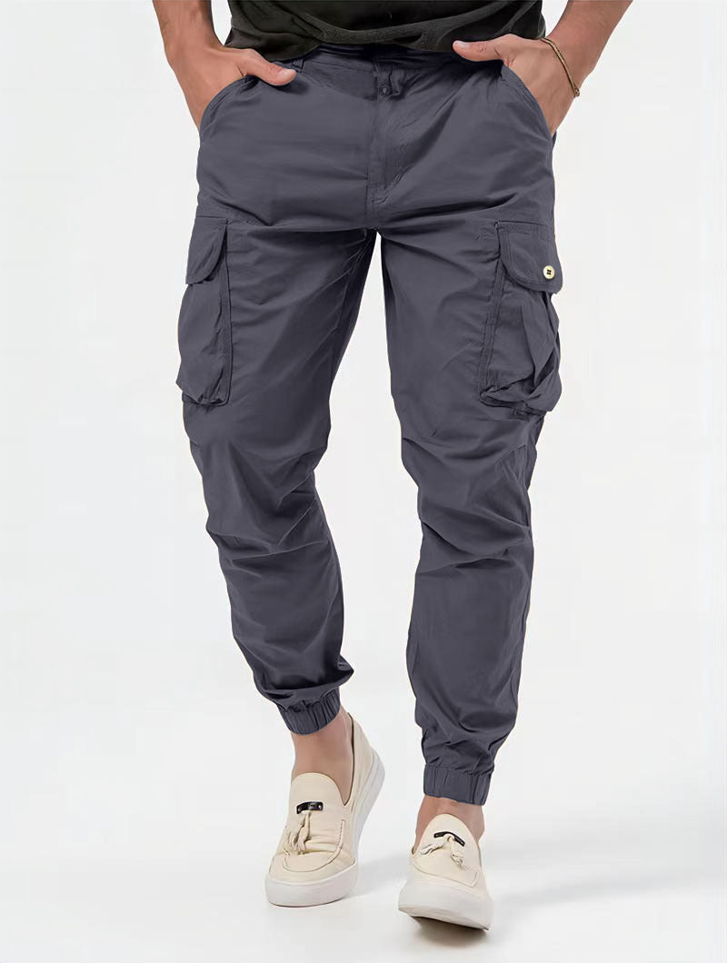 Lee – Men's Cargo Pants with 3D Pockets in Solid Design