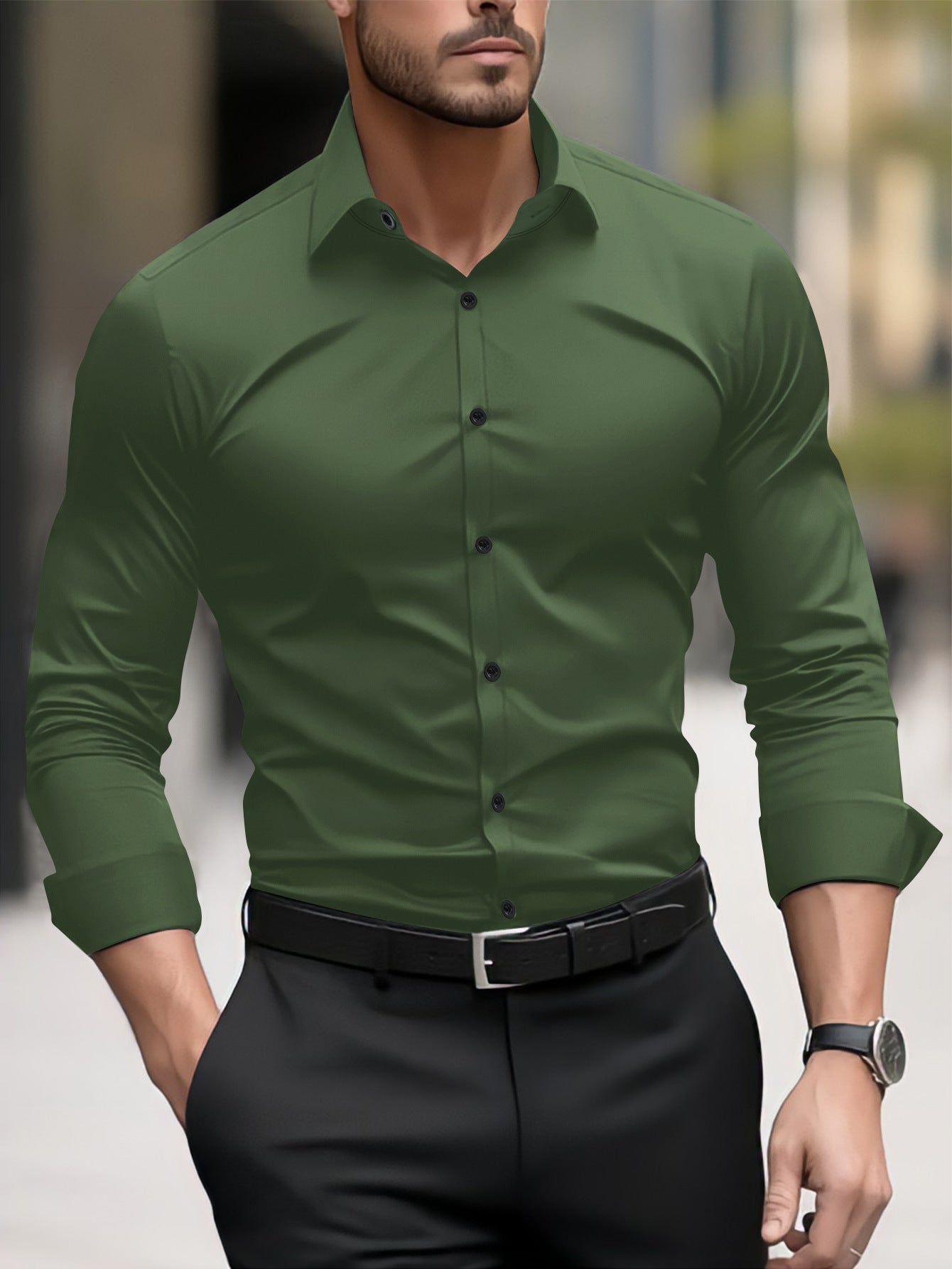 Garry – Men's Long Business-Casual Shirt