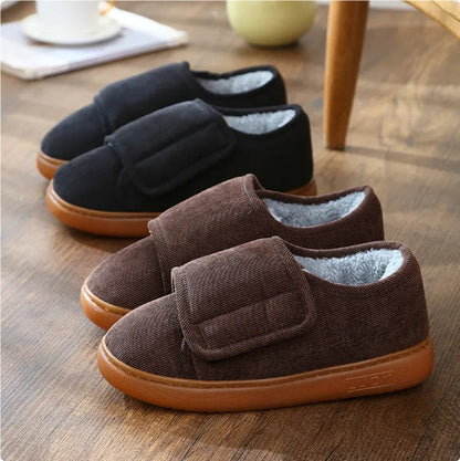 Audrey – Warm Cotton Slippers with Wide Opening