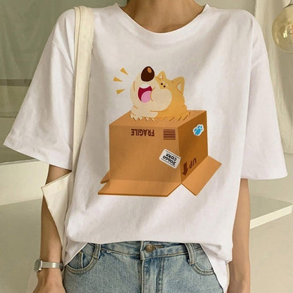 Danielle – Trendy Shiba Inu Crew Neck T-Shirt