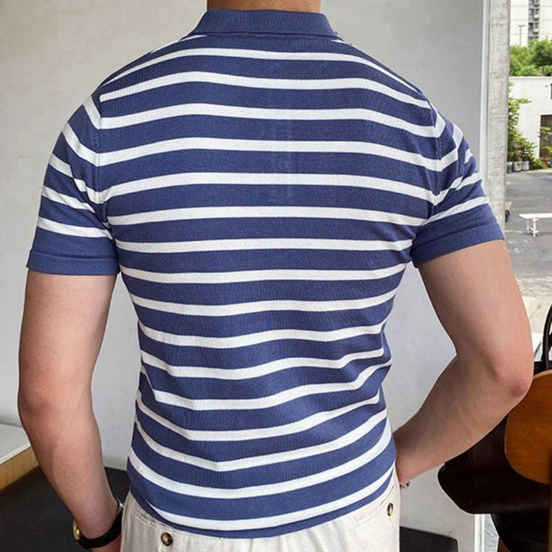 Christopher – Striped Business Polo Shirt for Men