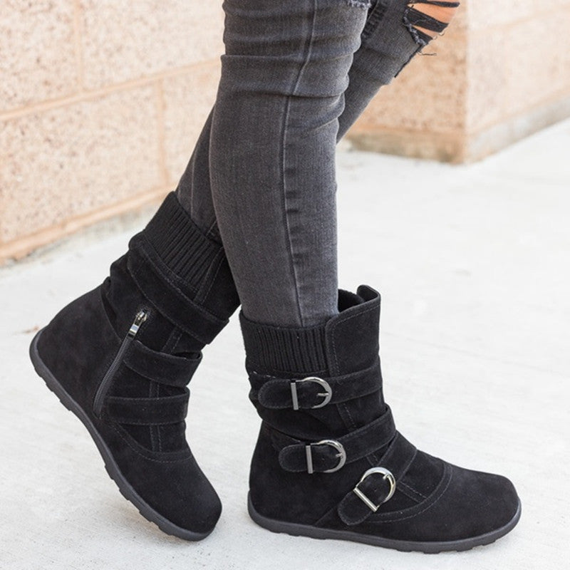 Jamie – Comfortable Winter Boots with Strap and Buckle