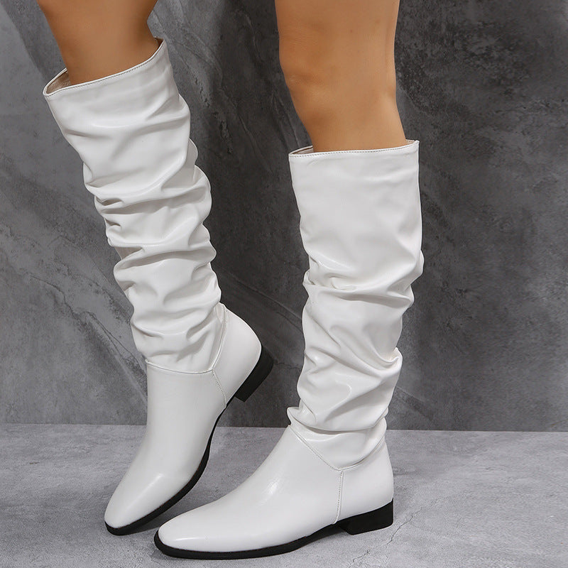 Sophie – White Cowboy Boots with Pointed Toe