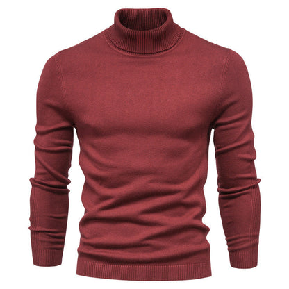 Owen – Slim Fit Sweater with Stand Collar in Solid Design