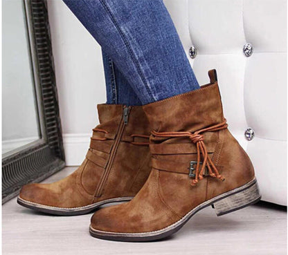 Janet – Vegan Western Ankle Boots with Buckle