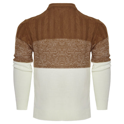 Giles – Casual Color Block Cable Knit Sweater