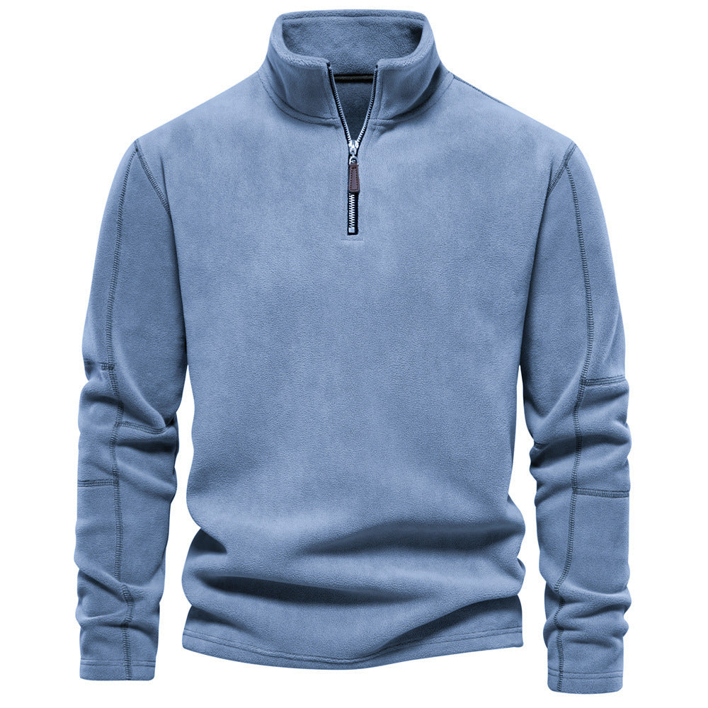 Micheal – High Collar Zip Sweatshirt with Fleece, Casual Men's Pullover