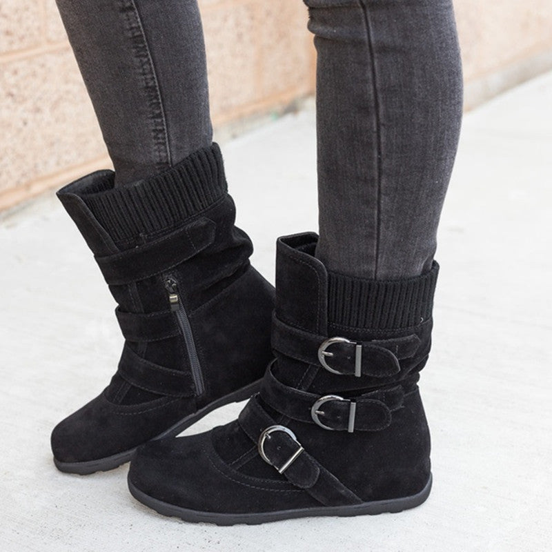 Jamie – Comfortable Winter Boots with Strap and Buckle